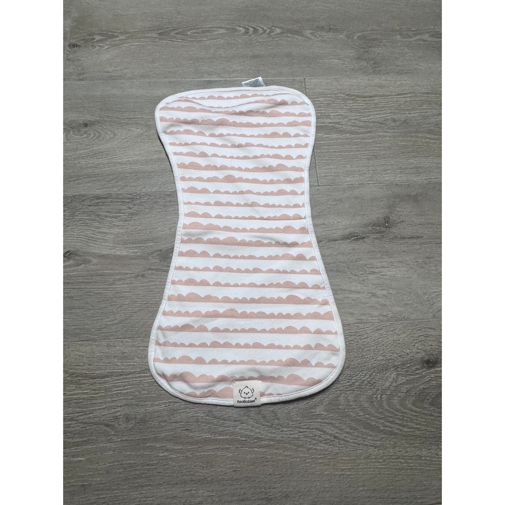 KeaBabies Organic Cotton Burp Cloth Pink White Scalloped Wave Contoured